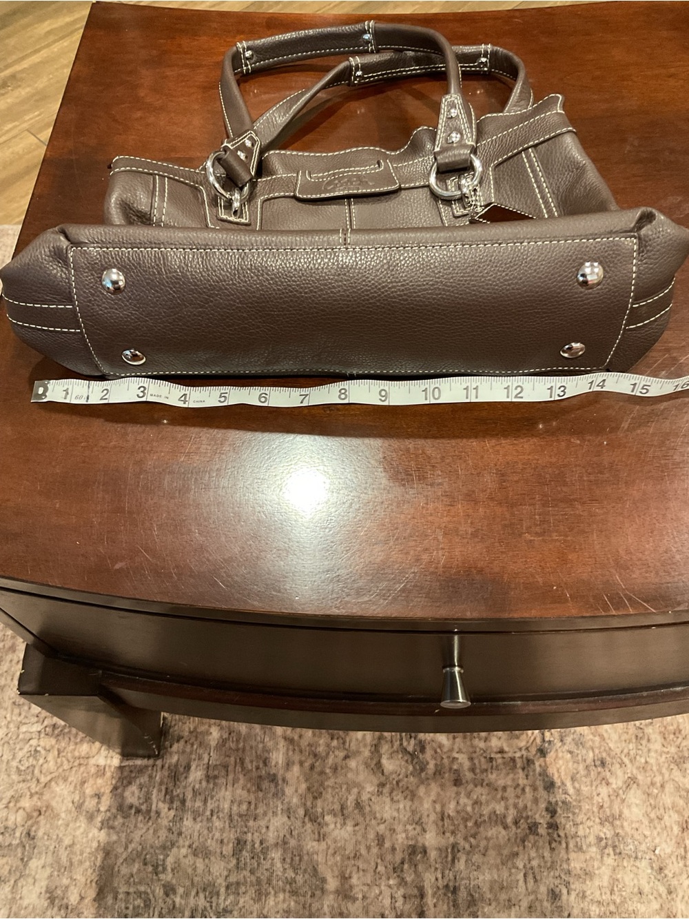 Coach 2009 Penelope Brown Leather Shoulder Tote with Contrast Stitching - Picture 8 of 10